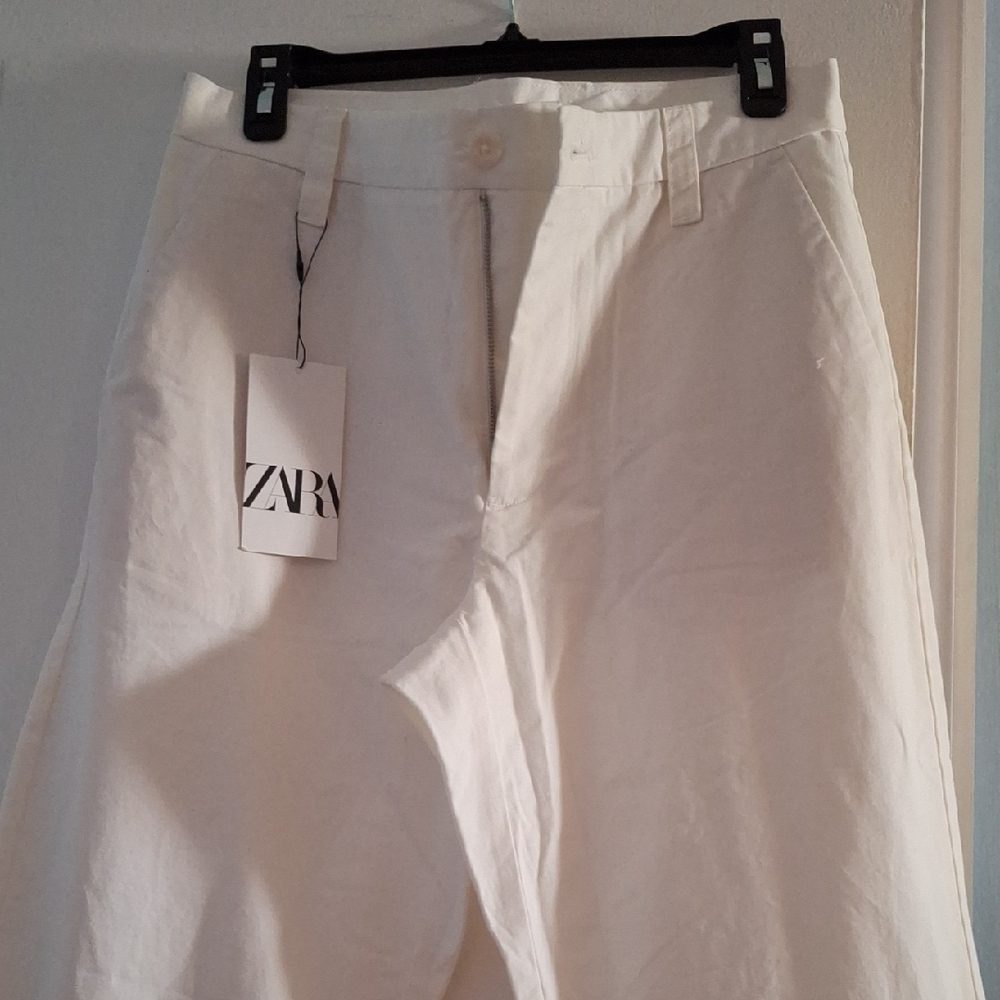 Zara White Linen Pants